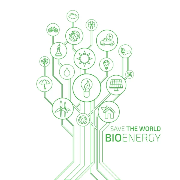 Ökologie Infografik. Bioenergie — Stockvektor