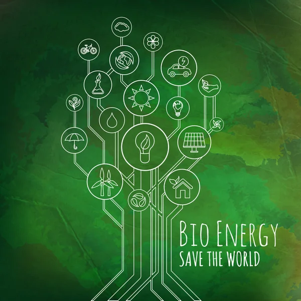 Infographie écologique. Bio énergie — Image vectorielle