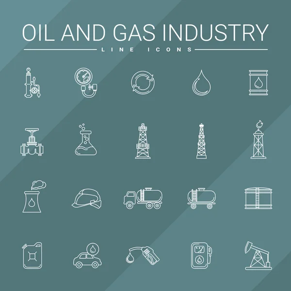 Иконы нефтегазовой отрасли — стоковый вектор