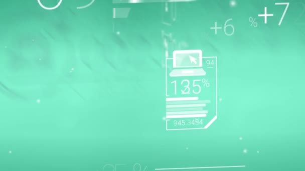 Klart grönt Corporate bakgrund med abstrakta element på Infographics — Stockvideo