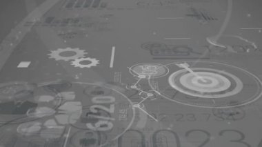 Soyut öğeler infographics ile koyu gri kurumsal arka plan