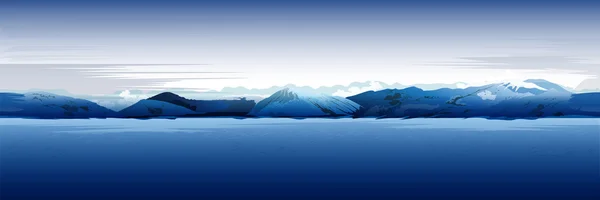 Sea And Mountains, Blue Vector Background — Free Stock Photo
