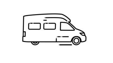 Alfa Kanalında mini bus çizgisi simgesi