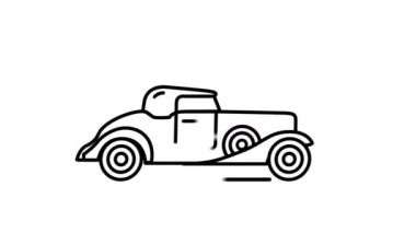 Alfa kanalında Retro Car çizgisi simgesi