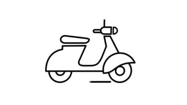 Alfa Kanalında Motor Scooter çizgisi simgesi