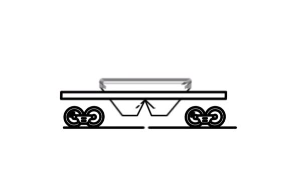 Значок линии вагона Хоппера на канале Альфа — стоковое видео