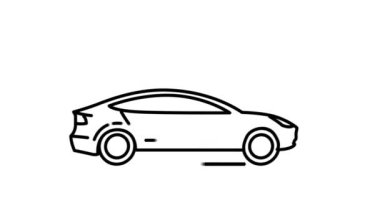Tesla Model S çizgi simgesi Alfa Kanalında
