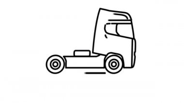 Alfa Kanalında Truck Traktör Birim çizgisi simgesi