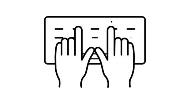 Escribir el icono de la línea del teclado en el canal alfa — Vídeos de Stock