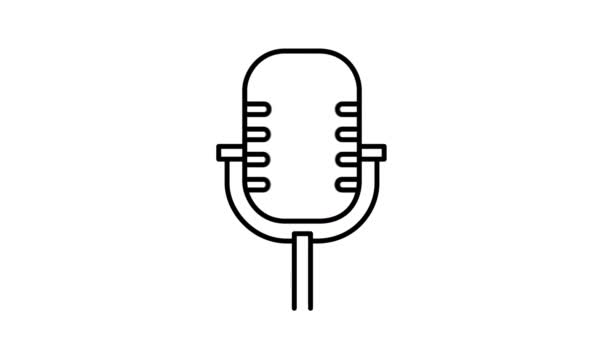 Mikrofonleitungssymbol auf dem Alpha-Kanal — Stockvideo
