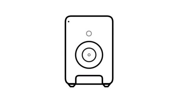 阿尔法频道上的扬声器线图标 — 图库视频影像