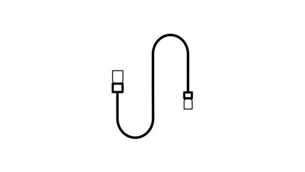 Icona della linea del cavo USB sul canale Alpha — Video Stock