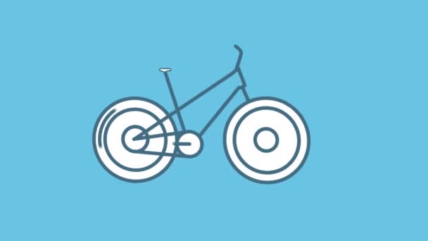 Ikona cyklostezky na alfa kanálu — Stock video