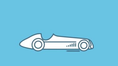 F1 yarış arabası 1950 'lerin Alfa Kanalında çizgi simgesi