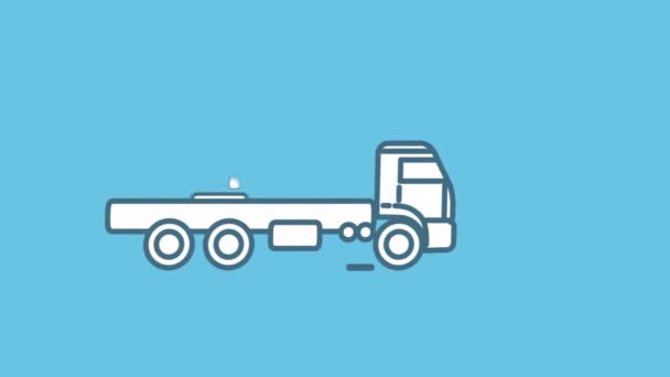 Icône de ligne de camion grue sur le canal Alpha — Video