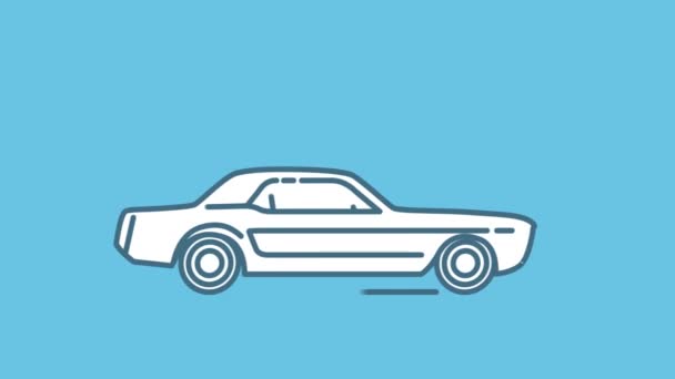 Ford Mustang 260 Coupe lijn pictogram op de Alpha Channel — Stockvideo