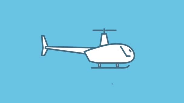 Ícone de linha de helicóptero no Canal Alpha — Vídeo de Stock