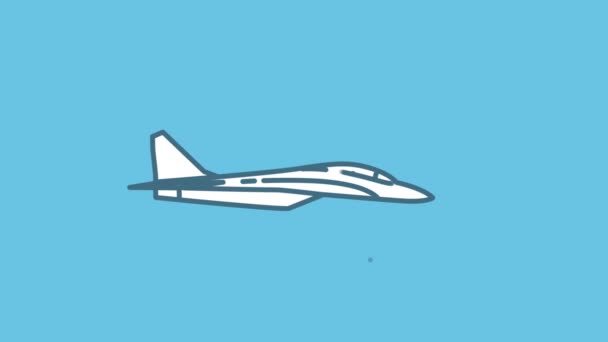 MiG-35-Liniensymbol auf dem Alpha-Kanal — Stockvideo