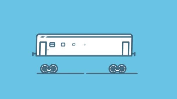 Yolcu Demiryolu Taşıma Hattı simgesi Alfa Kanalı 'nda — Stok video