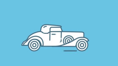 Alfa kanalında Retro Car çizgisi simgesi