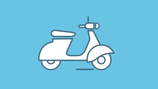 Motor Scooter icono de línea en el canal alfa — Vídeos de Stock