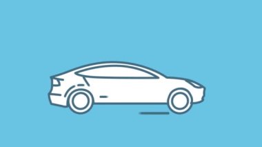 Tesla Model S çizgi simgesi Alfa Kanalında