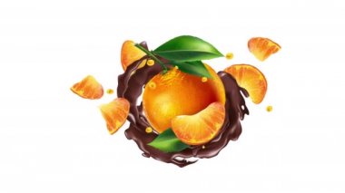 Alfa kanalında sıvı çikolatalı sulu mandalina..