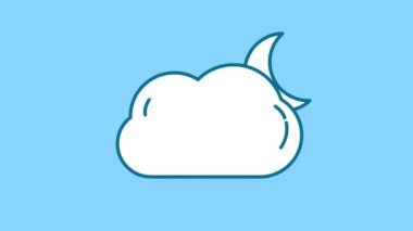 Alfa Kanalında Hilal Ay ve Bulut çizgi simgesi