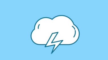 Alpha Channel 'da bulut ve şimşek çizgisi simgesi