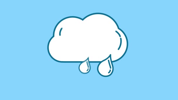 Cloud en Rain line icoon op het Alpha Channel — Stockvideo