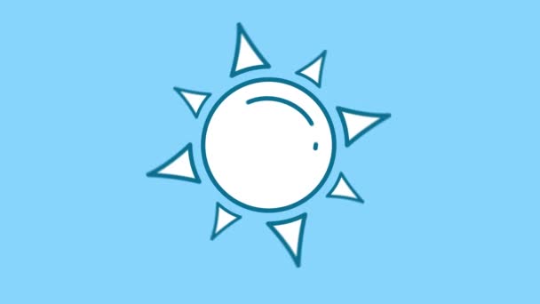Solen linje ikonen på Alpha Channel — Stockvideo