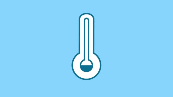 Ícone de linha do termômetro no Canal Alpha — Vídeo de Stock