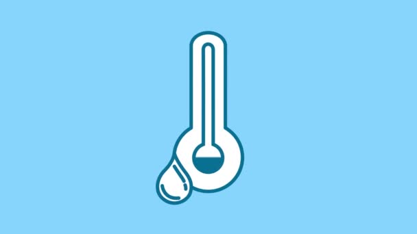 Icono de termómetro y línea de lluvia en el canal alfa — Vídeos de Stock