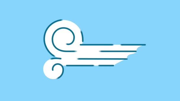 Wind lijn pictogram op het Alfa Kanaal — Stockvideo