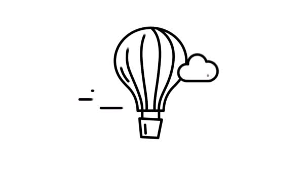 Εικονίδιο γραμμής αερόστατου στο κανάλι Alpha — Αρχείο Βίντεο
