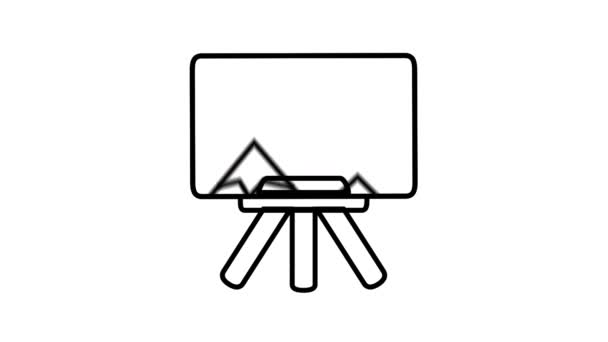 Icona della linea di anguilla sul canale alfa — Video Stock