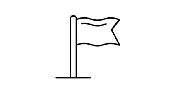 Εικονίδιο γραμμής σημαίας στο κανάλι άλφα — Αρχείο Βίντεο