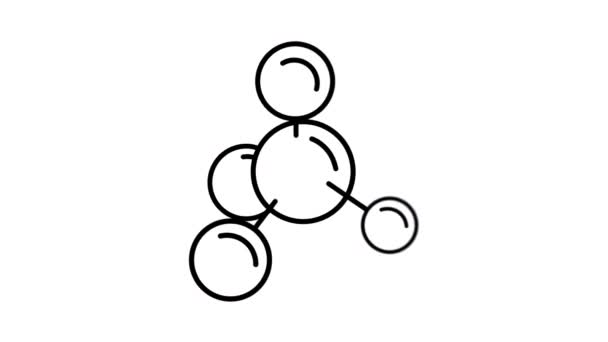 Icono de línea molecular en el canal alfa — Vídeos de Stock