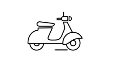 Alfa Kanalında Motor Scooter çizgisi simgesi