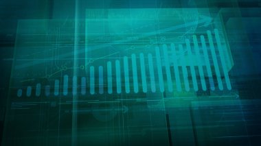 Büyüme grafiği olan koyu yeşil soyut bilgi arkaplanı.