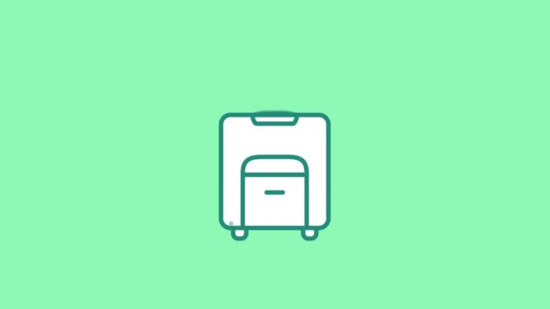 Ikona linii tocznej walizki na kanale Alfa — Wideo stockowe