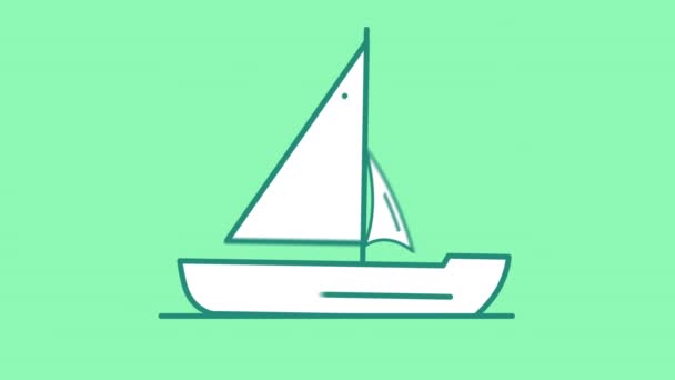 Ikon baris Yacht Sailing di Saluran Alpha — Stok Video