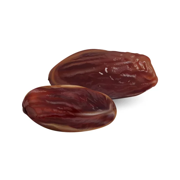 Two dry dates on a white background. — Stock Photo, Image