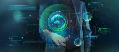 Palmiye üzerinde bilgi verisi olan Dünya projeksiyonu.