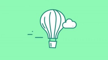 Alpha Channel 'da Sıcak Hava Balonu çizgisi simgesi