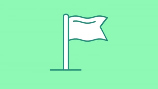 Εικονίδιο γραμμής σημαίας στο κανάλι άλφα — Αρχείο Βίντεο