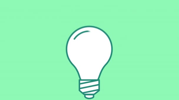 Icono de línea de lámpara en el canal alfa — Vídeo de stock