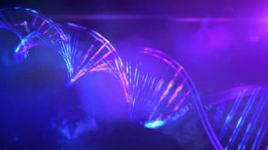 DNA ipliğinin bilgisayar modeli, yakın plan, canlandırma.