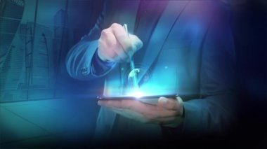 Telefondaki holografik projeksiyon işi bilgileri.