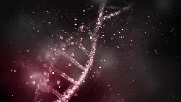 La maladie détruit le brin d'ADN en gros plan. — Video